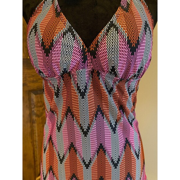 Hapari Womens  Bikini Swimsuit Halter Top Size Medium Orange Pink Black - Picture 4 of 8